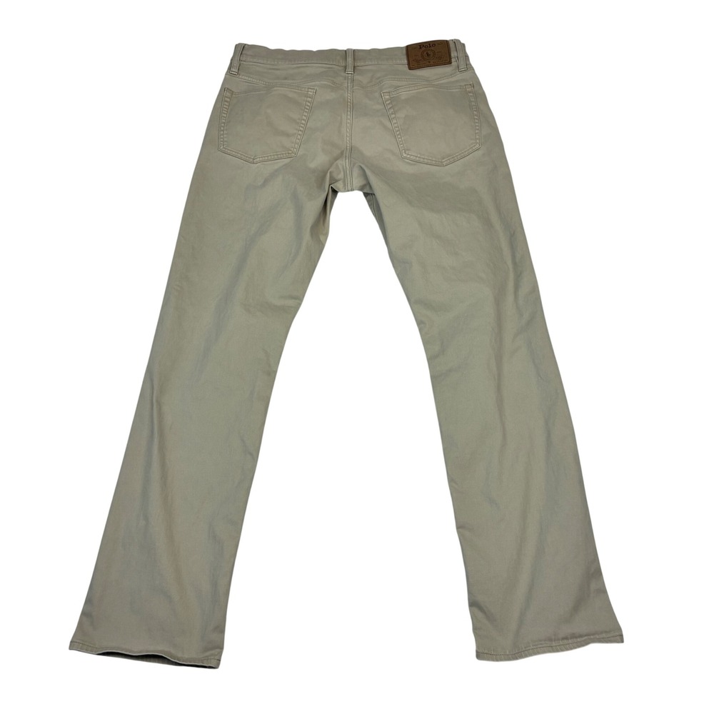Polo Ralph Lauren Varick Slim Straight Men 32x31 Tan Khaki Chino Pants Trousers - Picture 4 of 11